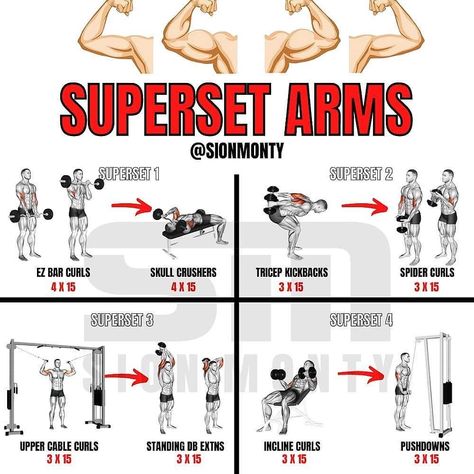 Supersets For Women, Tricep Superset Workout, Superset Arms, Full Body Superset Workout, Superset Arm Workout, Super Set Workouts, Boxer Workout, Tricep Workouts, Arm Workout Men