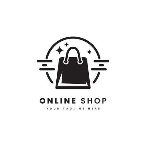 Vector online shop logo with minimalist ... | Premium Vector #Freepik #vector #marketplace #ecommerce #procurement #online-store Logo For Online Shop, Online Shop Logo Design, Bag Logo Design, Online Store Logo, Shopping Bag Logo, Online Shop Logo, Logo Smart, Logo Online Shop, Shopping Online Logo