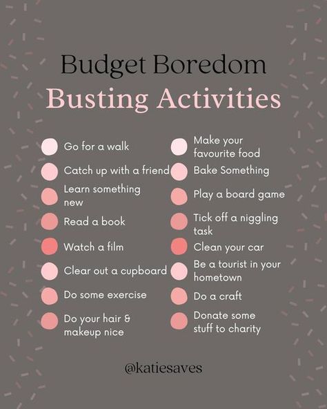 Activities That Don't Cost Money, No Cost Activities, Budget Friendly Activities, Low Budget Activities, Things To Do That Dont Cost Money, No Money Activities, Low Cost Activities For Adults, Budget Motivation, Free Activities For Adults