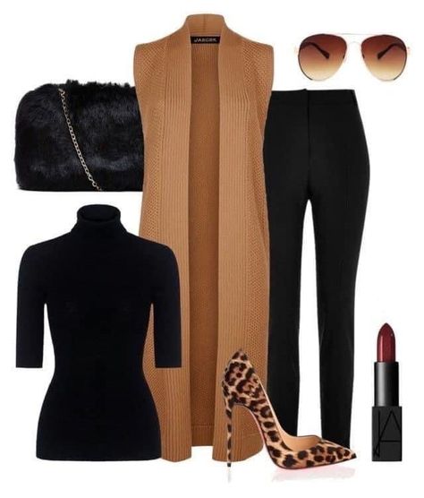 Women’s Business Style, Womens Monochrome Outfit, Womans Outfit Ideas, Chic Comfy Outfits Winter, Polyvore Outfits Classy, Powerful Women Fashion, Business Casual Chic, Leopard Print Heels, Stylish Work Outfits