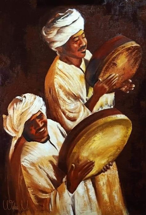 Sudan Art Painting, Sudan Art Culture, Moroccan Painting, Egyptian Painting, Portraiture Art, Arab Culture, Best Anime Drawings, African Art Paintings, Egypt Art