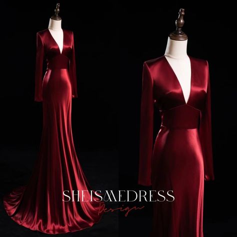 Red Dresses Classy, Satin Evening Dresses, Long Evening Dress, Dreamy Dress, Gala Dresses, Fantasy Dress, Dress Satin, Glam Dresses, Evening Dresses Long