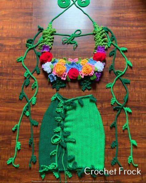 Different Crochet Styles, Crochet Winx Outfit, Crochet Flower Outfit, Cute Summer Crochet Ideas, Spring Crochet Tops, Crochet Fairy Outfit, Danielle Gillies, Crochet Clothing Projects, Crochet Projects Summer