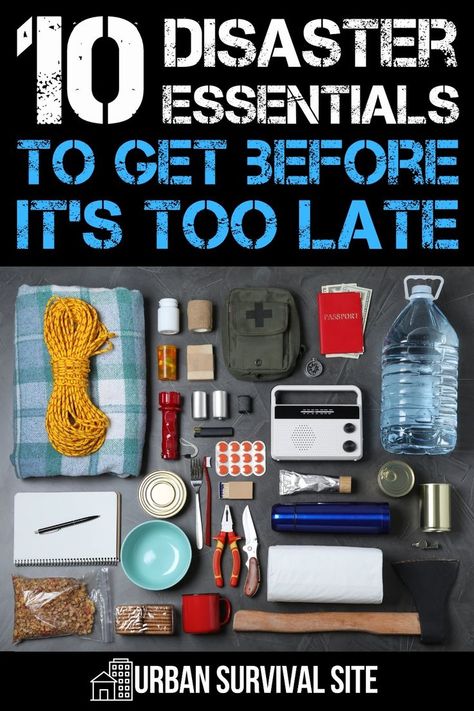 We’re going back to basics. If you’re an experienced prepper, you probably have all these disaster essentials covered. But if you’re a new prepper, then these are the areas you need to focus on first. The journey into disaster preparedness can be overwhelming, but focusing on a few essential areas can make the process less daunting. This article covers 10 key areas including food, water, shelter, tools, first aid supplies, communication, and reliable sources of light and warmth. Survival Supplies List, Emp Preparedness Survival, Prepper Essentials, Emergency Bags, Emergency Go Bag, Emergency Preparedness Items, Prepper Ideas, Sources Of Light, Reliable Sources