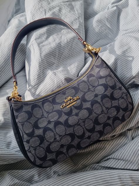 Coach Blue Shoulder Bag, Coach Penn Shoulder Bag, Coach Terri Shoulder Bag, Dream Purse, Coach Teri Shoulder Bag, Purses Coach, Dream Bags, Luxury Bags Collection, Denim Shoulder Bags