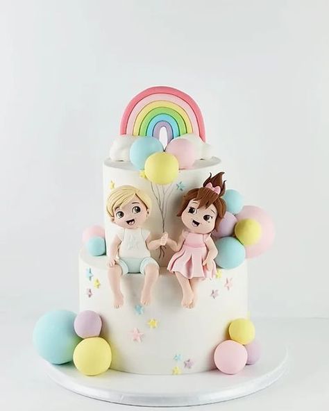 Birthday Cake For Twins, Tyre Cake, Baby Cake Design, Ballerina Birthday Cake, Tire Cake, Birthday Twins, Twin Birthday Cakes, Cake Designs For Kids, Candy Birthday Cakes