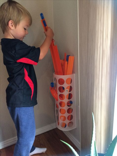 Practical Toy Storage, Organize Hot Wheels Tracks, Hot Wheel Wall Track, Hot Wheel Organizer, Hot Wheel Race Track Storage, Hot Wheel Tracks Storage, Hot Wheels Playroom, Hot Wheels Bedroom Ideas Boys, How To Store Hot Wheels Tracks