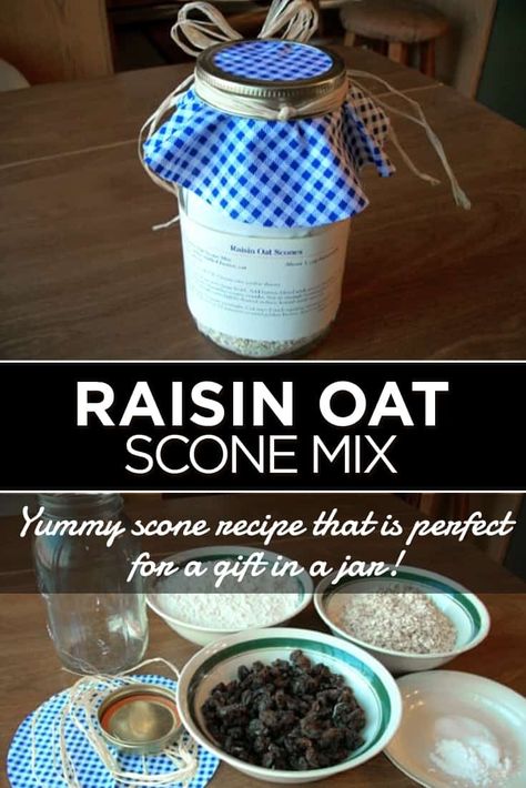 Scone Mix In A Jar Recipes, Scones In A Jar, Scone Mix In A Jar, Rasberry Scones, Empty Tomb Craft, Easter Empty Tomb, Mason Jar Oatmeal, In A Jar Recipes, Raisin Scones