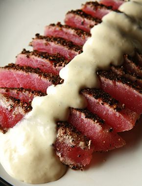 Wasabi Cream Sauce, Tuna Dishes, Tuna Steak Recipes, Tuna Recipes, How To Cook Steak, Fish Dishes, Cream Sauce, Seafood Dishes, Fish And Seafood