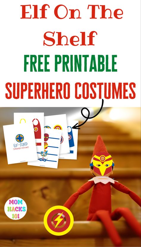 Elf On The Shelf Spiderman Mask, Elf On The Shelf Ideas Spiderman, Super Heroes Customes, Elf On Shelf Costume, Superhero Printables Free, Elf Printables Free, Printable Elf On The Shelf, Elf Costumes, Superhero Printables