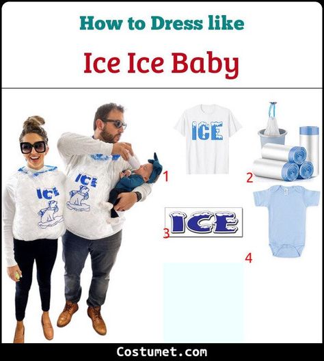 Bag Of Ice Costume, Ice Ice Baby Costume, Diy Baby Halloween Costumes, Diy Baby Costumes, Ice Shirt, Horoscope Tattoos, Baby Costume, Ice Dresses, Cute Puns