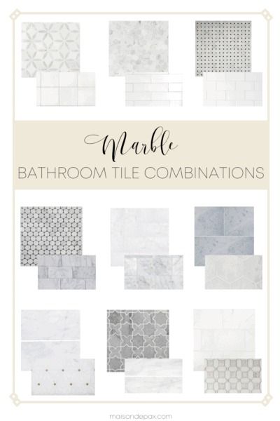 Considering marble tile in a bathroom? Get the pros and cons of marble tile plus some marble tile combinations perfect for any bathroom design!