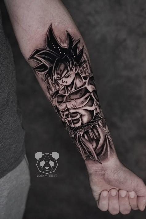 By nicklimpz.tattooer #goku #gokuui #ultrainstinct #ultrainstinctgoku #dragonballsuoper #gokutattoo #kakarot #tattoo Goku With Tattoos, Dragon Ball Leg Tattoo, Dragon Ball Sleeve Tattoo, Goku Black Tattoo, Goku Tattoo Ideas, Goku Tattoo Design, Dragon Ball Tattoo Ideas, Goku Tattoo, Beerus Whis