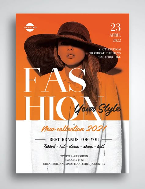 Fashion Show Flyer Template PSD Fashion Show Flyer, Recycled Magazine Crafts, Show Flyer, Fashion Flyer, Fashion Infographic, Fashion Show Poster, Fashion Poster Design, Graphics Design Ideas, Banner Ideas