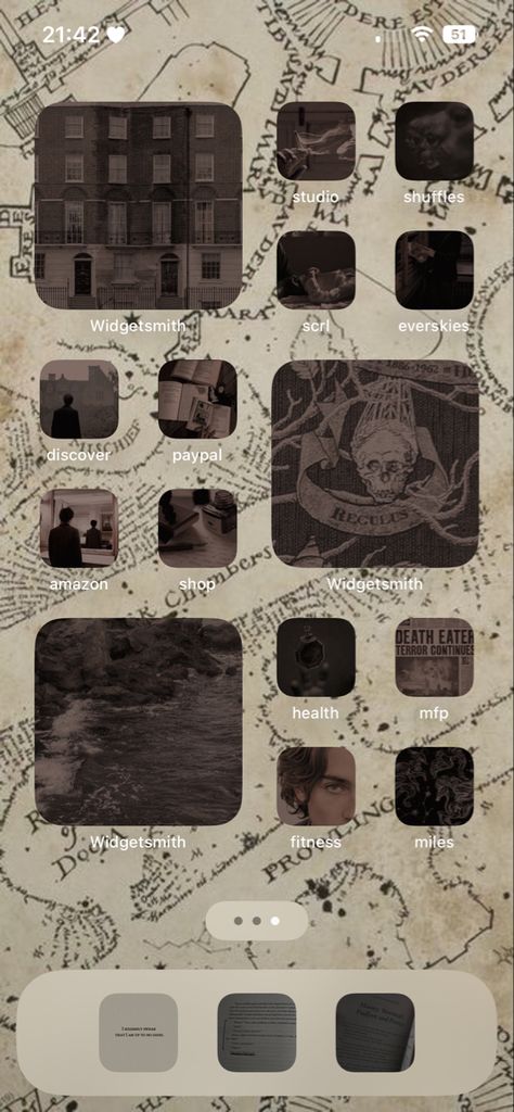 Ios 16 Harry Potter, Harry Potter Theme Home Screen, Marauders Iphone Layout, Mauraders Phone Theme, Marauders Themed Phone, Harry Potter Layout, Marauders Homescreen Ideas, Marauders Phone Theme, Harry Potter Themed Phone