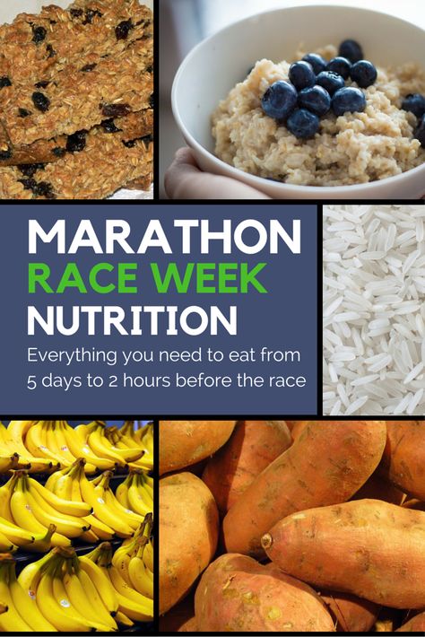 Marathon day is getting closer! Time to start thinking about what to eat before the race. We have our pre race meal set, but what about the rest of the week? This article gives ideas of exactly what you should eat (with an actual list of foods to eat!) during the week leading up to and morning of the Marathon. Marathon Nutrition, Runner Diet, Marathon Prep, Running Diet, Running Food, Running Nutrition, Marathon Tips, List Of Foods, Nyc Marathon