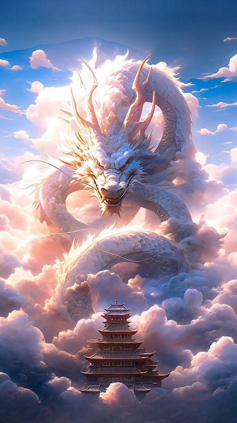 Chinese Dragon Art Drawing, White Dragon Wallpaper, Hydra Dragon, Dragon Air, Asian Dragon Tattoo, Morden Art, Chinese Dragon Art, Light Dragon, Dragon Wallpaper Iphone