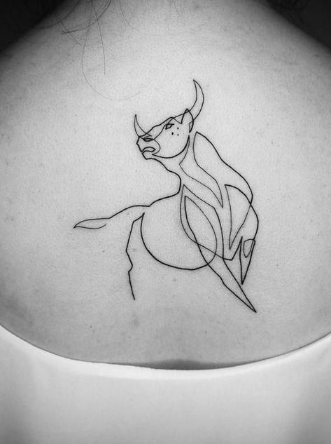 Taurus Tattoo Ideas, Tattoo Ideas Tumblr, Ox Tattoo, Taurus Bull Tattoos, Bull Tattoo, Mo Ganji, Taurus Tattoo, One Line Tattoo, Flash Ideas