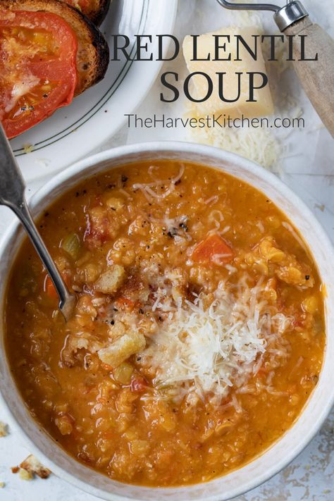 Best Red Lentil Soup Recipe, Red Split Lentil Soup, Split Red Lentil Recipes Soups, Red Lentil Soup Recipe Easy, Pink Lentils Recipes, Split Red Lentil Recipes, Red Lintel Recipes, Red Split Lentil Recipes, Red Lentil Recipes Soup