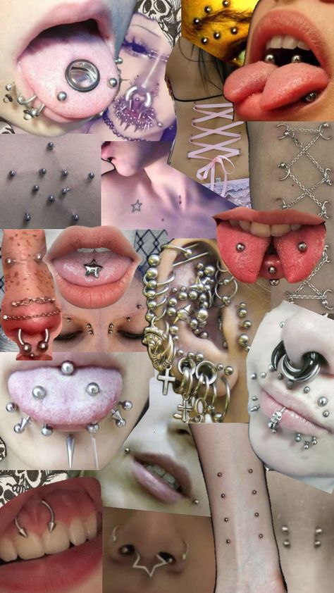 Piercings 90s Piercings, Full Face Piercings, Face Full Of Piercings, Unique Piercings Face, Piercing Inspo Face, Crazy Piercings, Piercing Art, Face Piercings, Cool Piercings