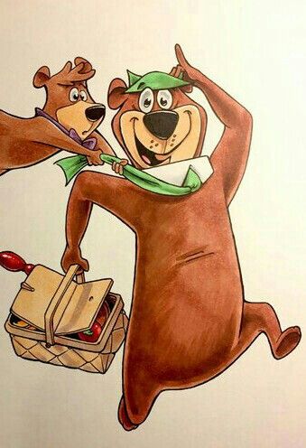 YOGI AND BOO BOO BEAR Yogi Bear Tattoo, Stuff To Draw When Bored, Yogi And Boo Boo, Yogi Bear And Boo Boo, Boo Boo The Fool, Jungle Warrior, Surrealism Horror, Yellowstone Road Trip, Disney Pop Art