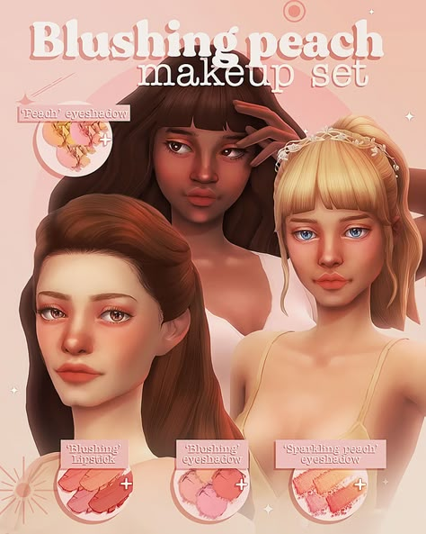 Blushing peach🍑makeup set | Miiko on Patreon Maxis Match Makeup Cc, Sims 4 Maxis Makeup, Sims 4 Mm Makeup Cc, Make Up Sims 4 Cc Maxis Match, Sims 4 Cc Maxis Match Hair Wolfcut, Sims 4 Cc Maxis Match Hair Packs, Ts4 Makeup Cc Maxis Match, Simsv4 Cc, The Sims 4 Cc Maxis Match Skin Details