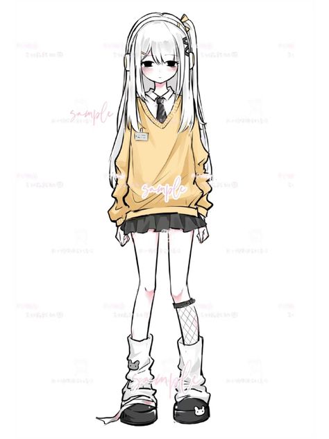 Art Style Full Body Drawing, Kawaii Clothes Drawing, Outfit Idea Drawing, Cute Outfits To Draw, Outfit Inspo Drawing, Clothes Ideas Drawing, Clothes Drawing, Chibi Outfits, Cute Drawing Poses