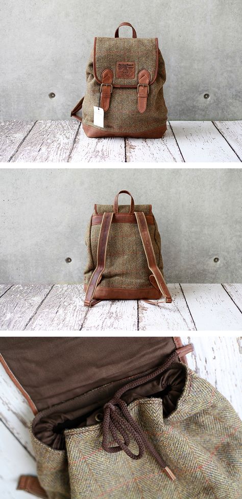 Highland Backpack. Tweed Backpack, Hand Baggage, Scottish Style, Tweed Bag, Bags Diy, Scottish Fashion, Its A Mans World, Backpack Pattern, Dressed To Kill