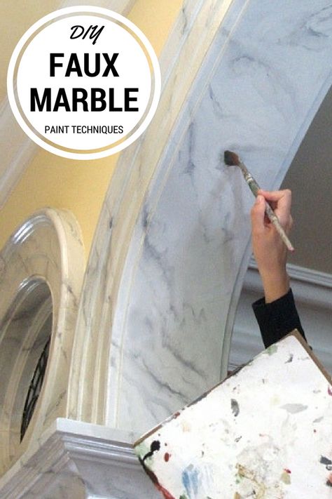 DIY - Faux Marble walls Fake Marble Wall, Faux Marble Wall Panels, How To Marble Paint, Paint Marble Effect, Paint Faux Marble, Colour Interior Design, Marble Effect Paint, Diy Faux Marble, Paint A Wall