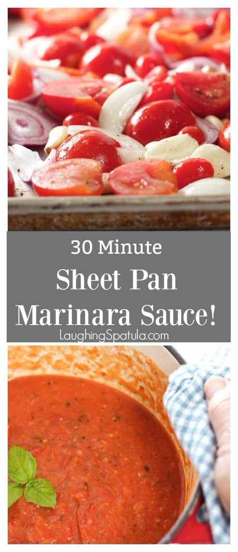 Fresh Tomato Recipes, Roasted Tomato Sauce, Marinara Sauce Homemade, Homemade Tomato Sauce, Homemade Marinara, Roasted Tomato, Sauce Tomate, Homemade Sauce, Sheet Pan Recipes