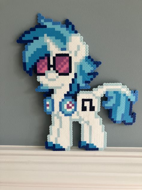 dj pon 3 perler bead fanmade design PONIES ARE CREATED IN PONYTOWN if anyone affiliated has an issue with this listing, please contact me Perler Bead Feather, Aphmau Perler Beads, Jjba Perler Beads, Perler Light Switch Cover, Inside Out Perler Bead Patterns, Lisa Frank Perler, Mlp Perler Beads, Steven Universe Perler Beads, Link Perler Beads