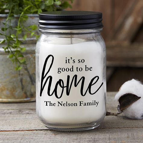 Good To Be Home Farmhouse Candle Jar Cricut Candles, Farmhouse Candle, Country Candle, Farmhouse Candles, Jar Art, Barn Wood Frames, Candle Jar, Mason Jar Candles, Jar Diy