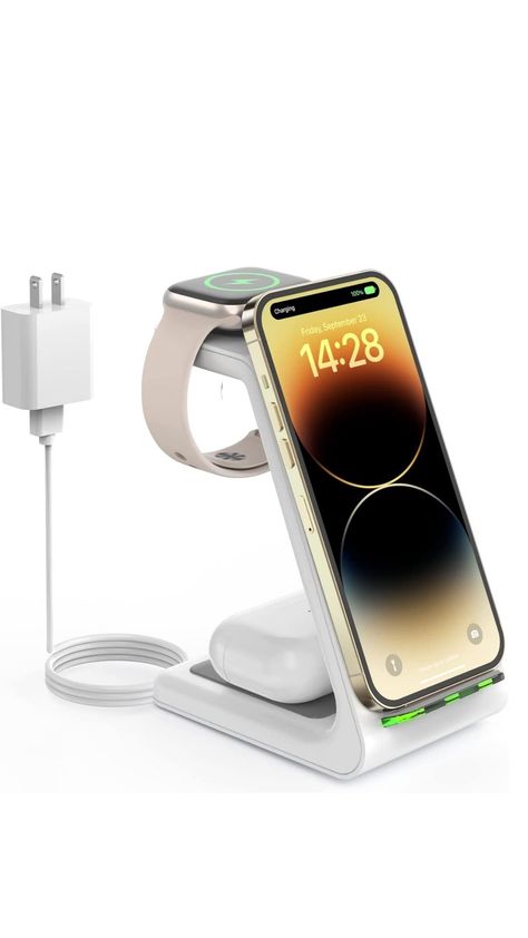 Phone Apple Watch And Airpod Charger, 3 In 1 Wireless Charger Station, 3 In 1 Charging Station Apple, Multi Charger Station, 3 In One Charger, Apple Charger Station, 3 In 1 Charging Station, Phone And Watch Charging Station, Samsung Airpods