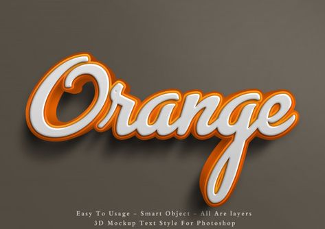 3d mockup orange text style effect Premi... | Premium Psd #Freepik #psd #mockup Free Logo Mockup Psd, Psd Free Photoshop, Water Ball, Logo Mockups Psd, Free Logo Mockup, Photoshop Tutorial Typography, Design Club, 3d Mockup, 3d Font