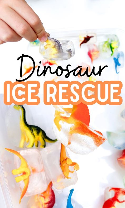 Dinosaur Rescue Activity, Ice Rescue Activity, Water Play Activities, Dinosaur Play, Learning Stories, Dinosaur Activities, Summer Preschool, Stem Learning, The Good Dinosaur