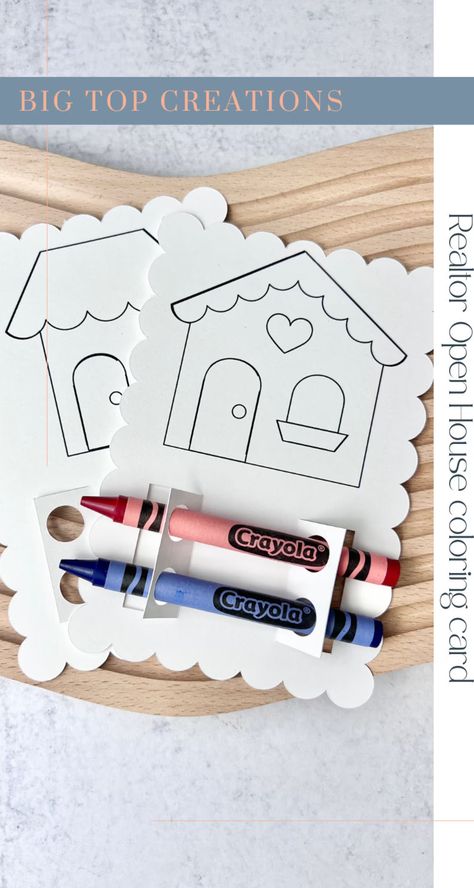 Kids House Coloring Card Realtor Open House Kids Activity - Etsy Realtor Open House, Real Estate Marketing Plan, Open House Parties, Real Estate Marketing Strategy, Mortgage Marketing, Open House Real Estate, Luxury Real Estate Agent, Realtor Social Media, Graphic Design Marketing