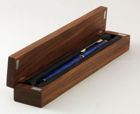 When I was a student, I wrote with a real 'old-fashioned' pen, then later I started to write with roller-balls. Until 3 years ago, someone gave me a really nice... Wooden Pencil Box, Wood Box Design, Waterman Pens, Woodturning Projects, Wooden Box Designs, Turning Projects, Wooden Pencil, Pen Storage, Pen Turning