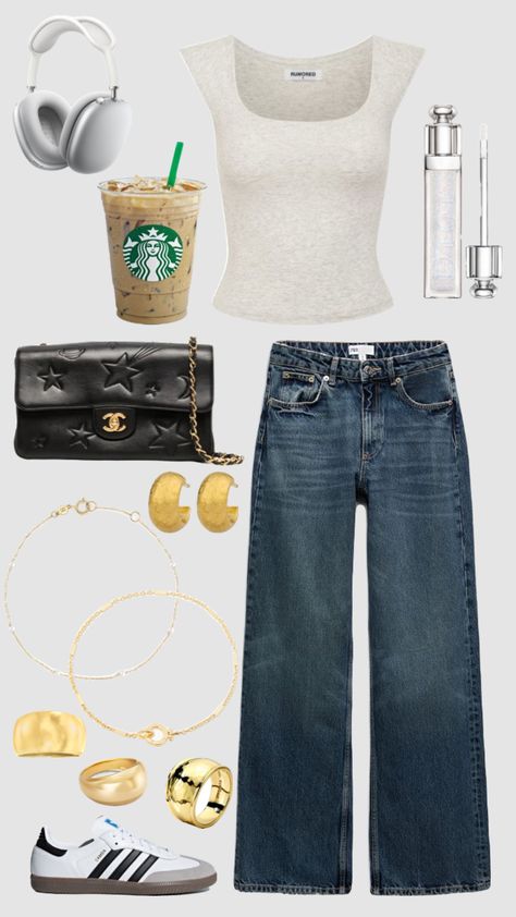 Basic outfit🐟 #outfitinspo #basic #outfit #inspiration #thatgirl #aesthetic #pretty #cool #girlboss #starbucks Thatgirl Aesthetic, Youtuber Dr, Jeans Summer, Aesthetic Pretty, Cute Modest Outfits, Summer Jeans, Basic Outfits, Fit Inspo, Pretty Cool