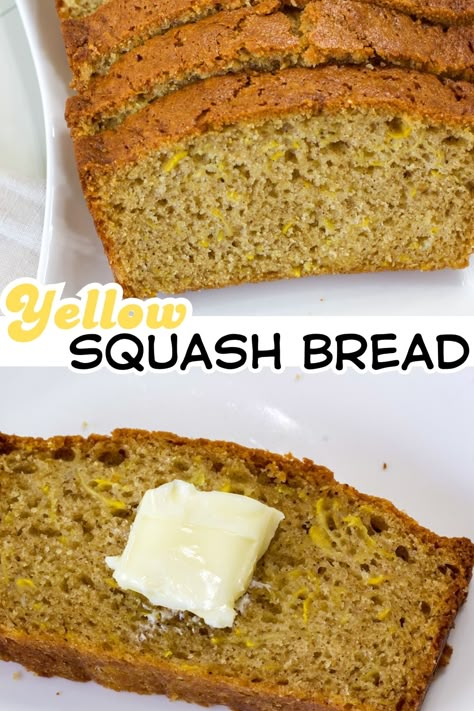 Discover a tasty twist on classic zucchini bread with this Yellow Summer Squash Bread recipe. It's a great way to use up that abundant summer squash! Summer Squash Bread Recipes, Squash Banana Bread, Squash Bread Recipe Yellow, Bread Machine Squash Bread, Yellow Zucchini Recipes Bread, Yellow Zucchini Bread, Squash Cakes Recipes, Spaghetti Squash Bread, Squash Muffins Yellow