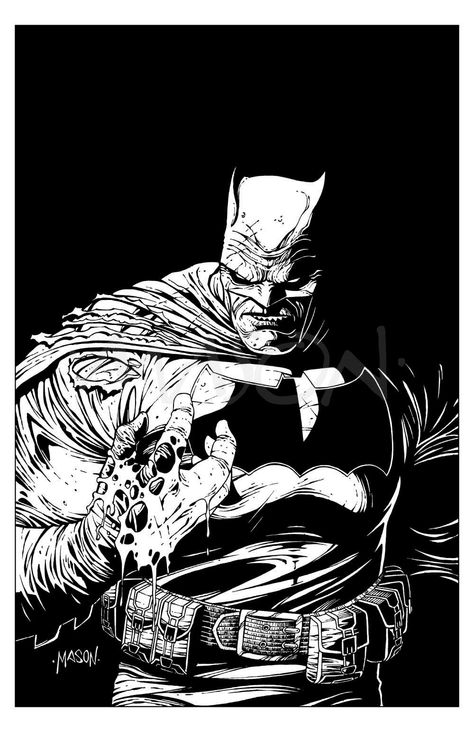 Frank Miller Art, The Dark Knight Returns, Marvel Art Drawings, Batman Dark Knight, Batman Drawing, Frank Cho, Geeky Art, Dark Knight Returns, I'm Batman