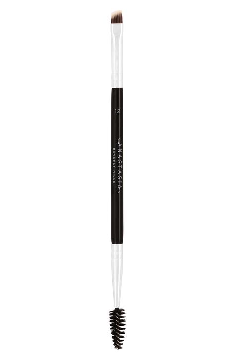 Anastasia Beverly Hills #12 Large Synthetic Duo Brow Brush, Size One Size - No Color Brow Tutorial, Makeup Brushes Guide, Makeup Brush Organization, Best Makeup Brushes, Light Moisturizer, Types Of Makeup, Brow Brush, Brow Pomade, Angled Brush