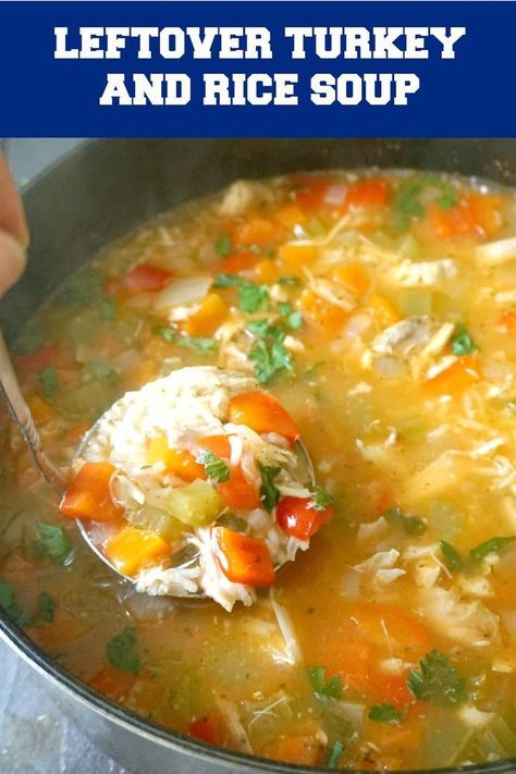 Turkey Tomato Soup, Turkey Rice Soup Crockpot, Turkey And Rice Soup Recipes, Turkey Rice Soup Recipes, Leftover Turkey Rice Soup, Leftover Turkey Soup Recipes, Turkey Veggie Soup, Turkey Soup With Rice, Turkey And Rice Soup