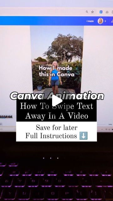 Learn how to create this really fun and eye catching text effect in your social media videos. Swipe text away in your video easily using Canva.

Canva's video editing and animation tools make this so easy to do.

Canva Tutorials By Jen Michele Canva Course, Animation Tools, Don't Waste Your Time, Using Canva, Push It, Time Freedom, Canva Tutorial, Create Digital Product, Social Media Video