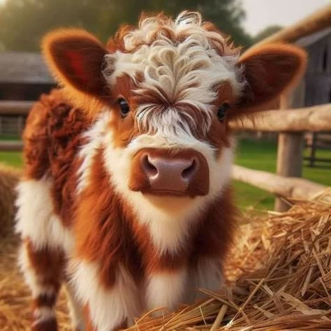 If YOU love cows YOU can follow us Mini Hyland Cow, Mini Cows For Sale, Pet Cows, Heartwarming Pictures, Mini Cows, Baby Highland Cow, Baby Farm Animals, Fluffy Cows