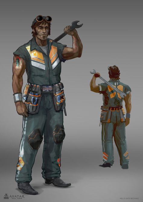 ArtStation - Avatar - Hell's Gate Mechanic Welder Character Design, Mechanic Oc Male, Fantasy Mechanic, Sci Fi Mechanic, Scifi Mechanic, Cyberpunk Mechanic, Mechanic Character Design, Space Mechanic, Anime Mechanic