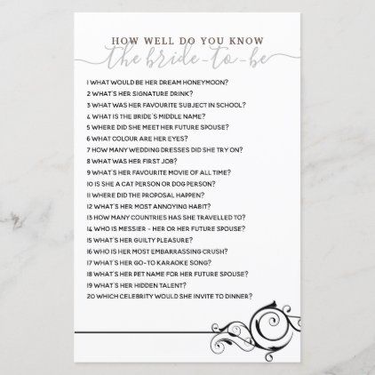 Bridal Shower Question Game, Bridal Shower Questions, Bride Game, Dream Honeymoon, Honeymoon Gifts, Vintage Inspired Art, Shower Supplies, Bridal Shower Game, Signature Drinks