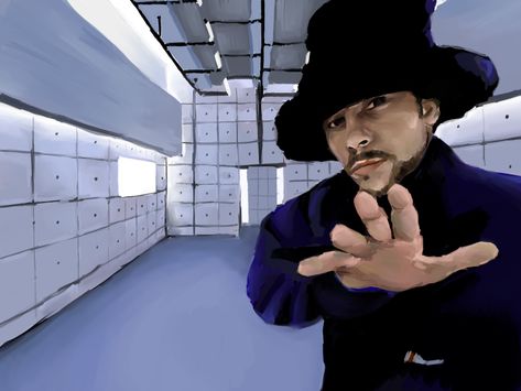 Painting of Jamiroquai in Virtual Insanity by @tran5rights on Twitter Jamiroquai Virtual Insanity, Virtual Insanity, Space Cowboys, Clip Studio Paint, On Twitter, Twitter, Quick Saves