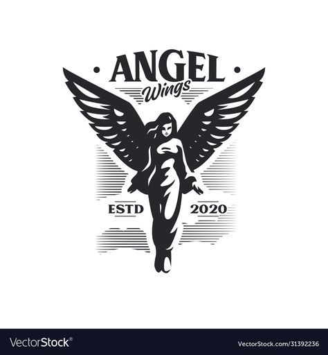 Woman Angel, Theatre Logo, Sun Vector, Angel With Wings, Angel Vector, Rolling Stones Logo, Logo Design Inspiration Branding, Fly Logo, Angels Logo