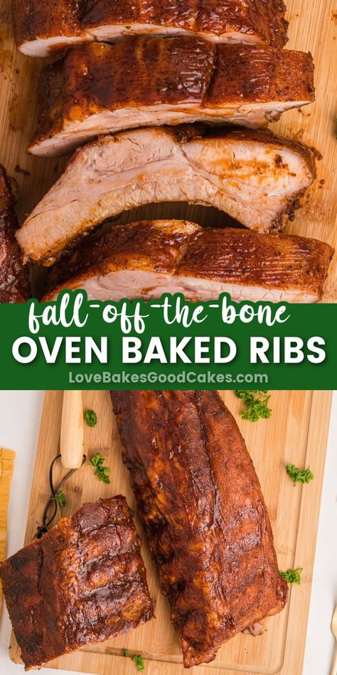 Follow this easy recipe for fall-off-the-bone Oven-Baked Ribs, and you’ll have perfectly juicy and savory-sweet BBQ pork ribs every time. Oven Baked Pork Back Ribs, Beef Back Ribs Recipe Ovens, Easy Pork Ribs In The Oven, Bbq Ribs In The Oven Fall Off The Bone, Baked Pork Ribs Oven, Oven Ribs Fall Off The Bone, Bbq Ribs In The Oven, Oven Baked Bbq Ribs, Pork Ribs In The Oven