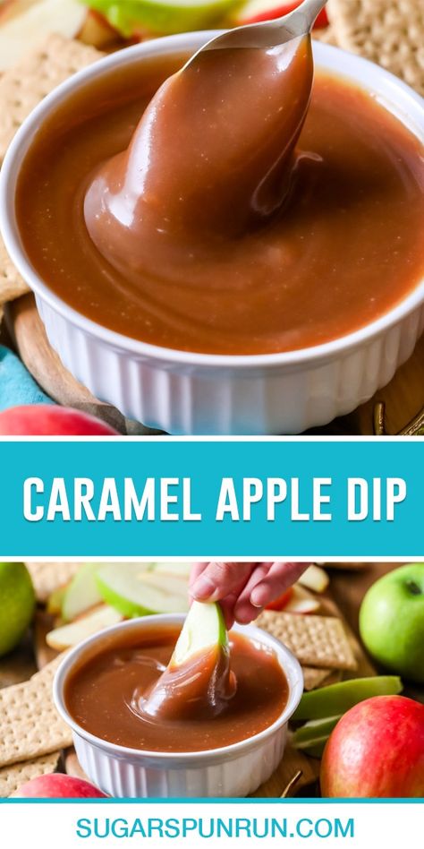 This homemade caramel apple dip is made 100% from scratch with real caramelized sugar--no condensed milk or brown sugar shortcuts! It's thick, glossy, and tastes so much better than the store-bought kind.